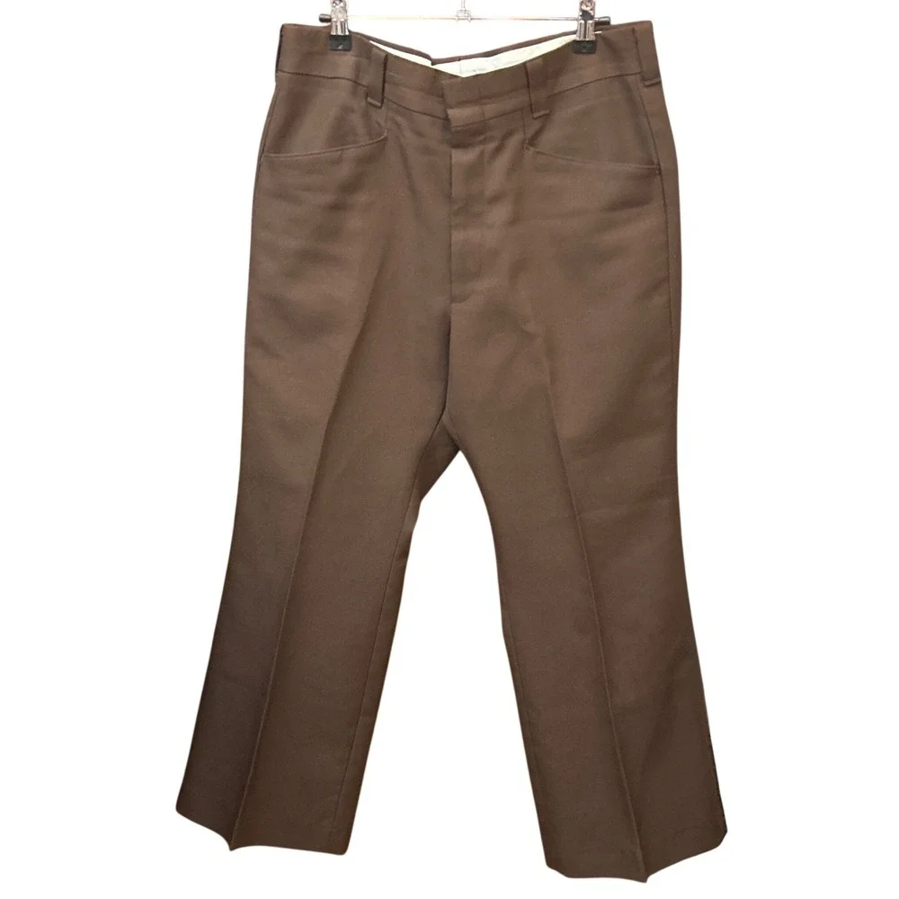 Vintage Levis Panatela Brown Trousers 70s Disco Western Retro Slacks Americana